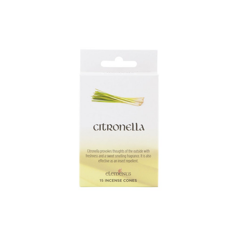 Set of 12 Packets of Elements Citronella Incense Cones