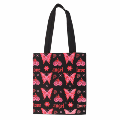 Alternative view of Flaming Butterfly Print Polycotton Tote Bag