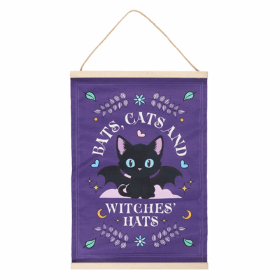 Alternative view of Bats, Cats and Witches Hats Fabric Wall Hanging