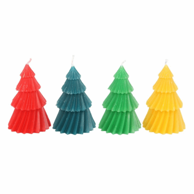 Alternative view of Set of 4 Colourful Christmas Tree Candles