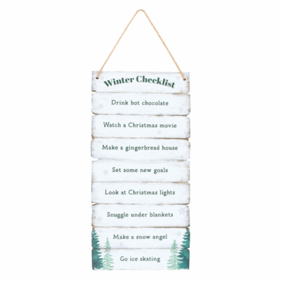 Alternative view of Winter Wonderland Checklist Hanging Sign
