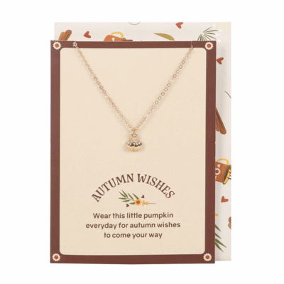 Alternative view of Pumpkin Necklace on Greeting Card