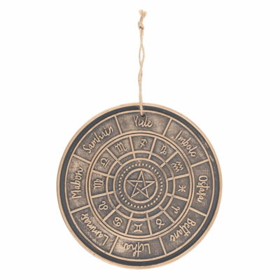 Alternative view of Bronze Wheel of the Year Hanging Terracotta Plaque