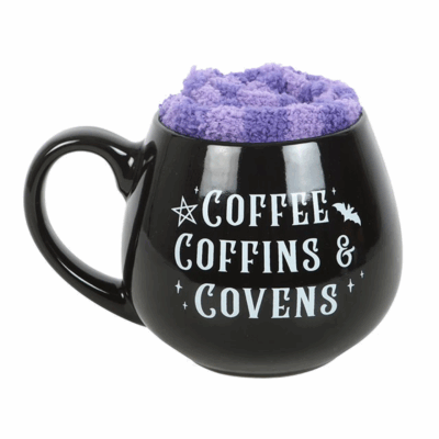 Alternative view of Coffee, Coffins & Covens Mug and Socks Set