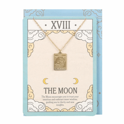 Alternative view of The Moon Vintage Tarot Necklace on Greeting Card
