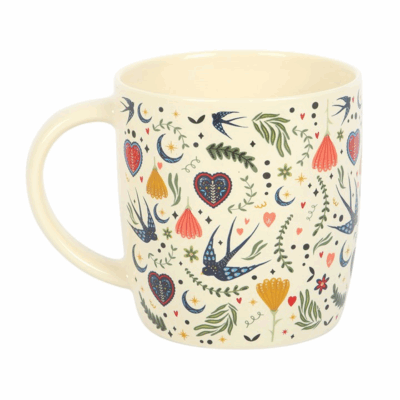 Alternative view of Cream Midnight Bloom Print Mug