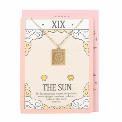 Alternative view of The Sun Vintage Tarot Necklace on Greeting Card