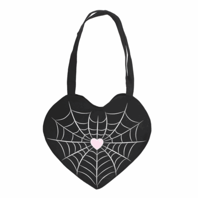 Alternative view of Spiderweb Heart Satin Tote Bag