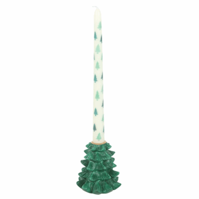 Alternative view of Green Fir Tree Candle Holder with Taper Candle