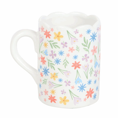 Alternative view of Spring Floral Print Scalloped Mug