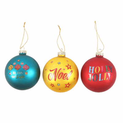 Alternative view of Set of 3 Nostalgic Christmas Glass Baubles