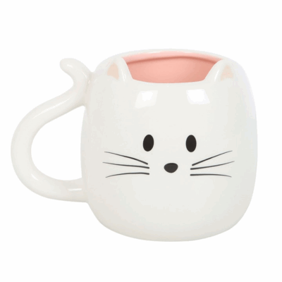 Alternative view of White Cat Shaped Mug
