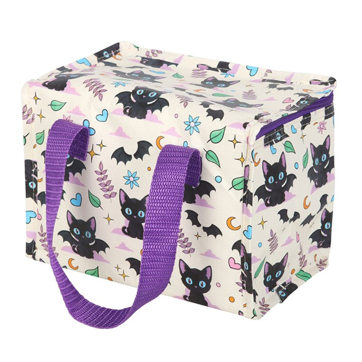 Cute and Creepy Cat Print Lunch Bag - Image 3