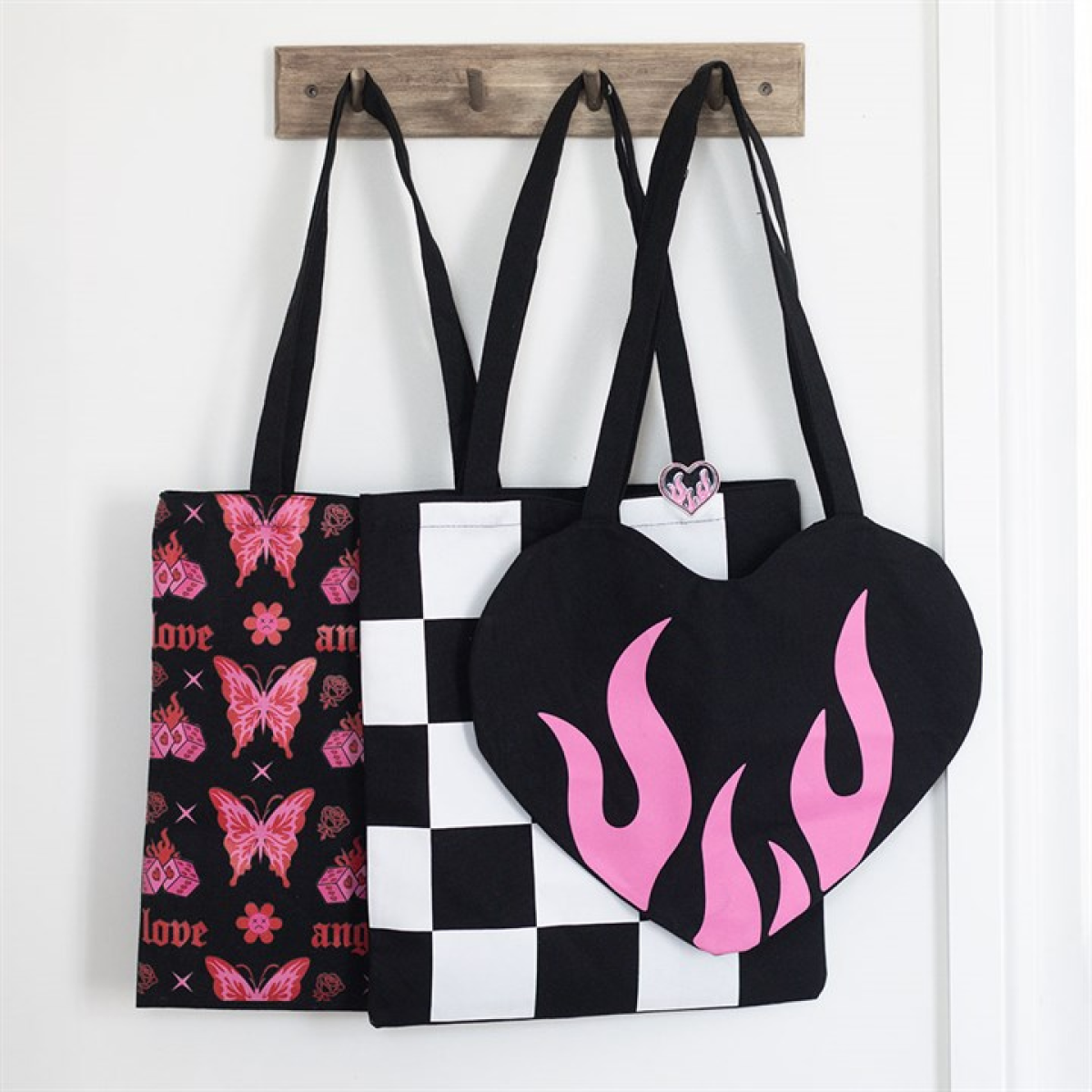 Burning Heart Satin Tote Bag - Image 5