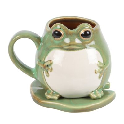 Alternative view of Frog Shaped Mug and Lily Pad Saucer
