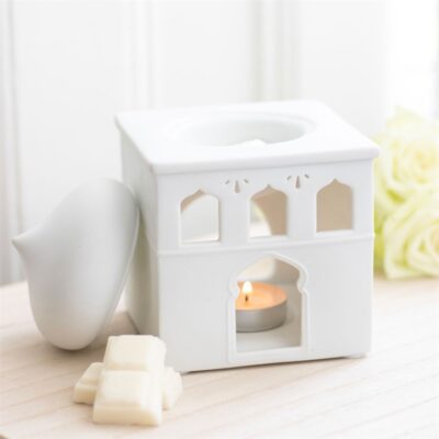 Alternative view of Off White Mosque Oil Burner and Incense Cone Holder