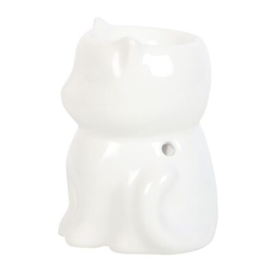 Alternative view of Shiny White Cat Oil Burner