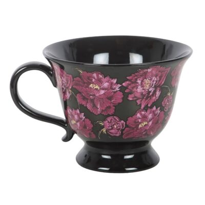 Alternative view of Dark Romance Floral Print Teacup