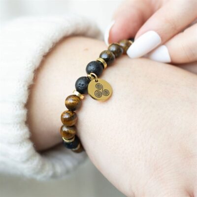 Alternative view of Confidence Tiger's Eye Crystal Essential Oil Bracelet