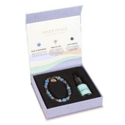 Alternative view of Inner Peace Blue Lace Agate Crystal Essential Oil Bracelet