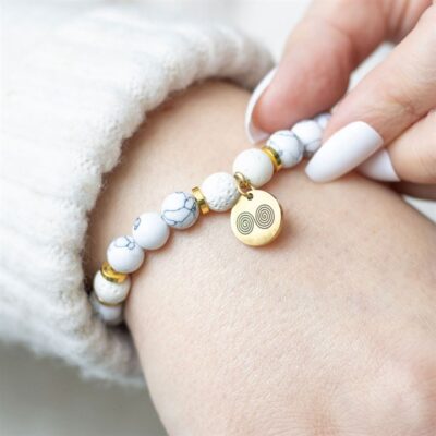 Alternative view of Stress Less Howlite Crystal Essential Oil Bracelet