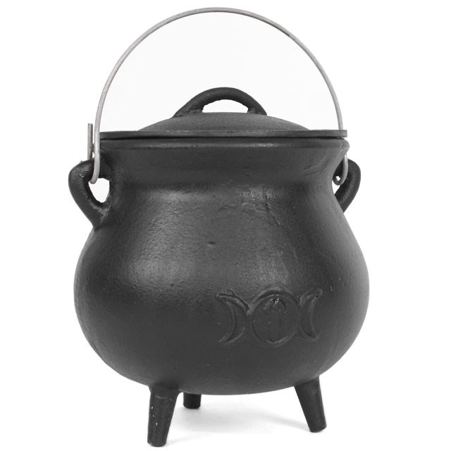 19cm Cast Iron Cauldron With Triple Moon - Image 2