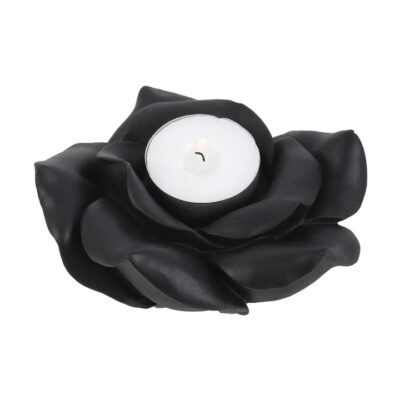 Alternative view of Black Rose Resin Tealight Candle Holder