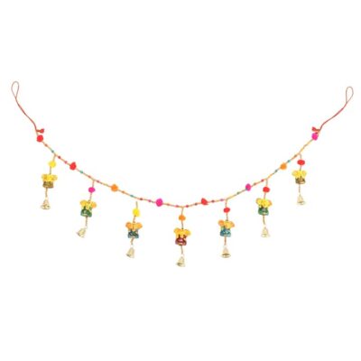 Alternative view of Hanging Ganesh Garland with Beads and Bells