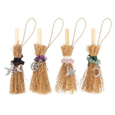 Alternative view of Pack of 12 Lucky Crystal Broomstick Car Charms