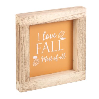 Alternative view of Orange I Love Fall Most of All Wooden Frame Sign