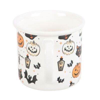 Alternative view of Spooky Cat and Pumpkin Print Mug