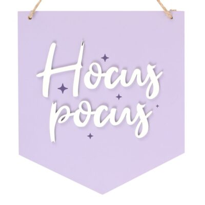 Alternative view of Purple Hocus Pocus Hanging Sign
