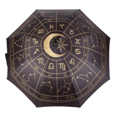 Alternative view of Black Astrology Wheel Umbrella