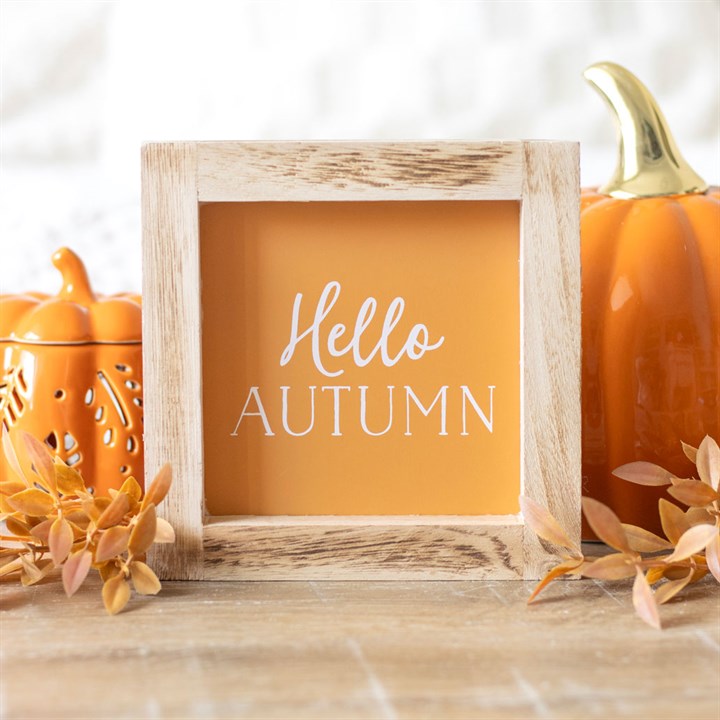 Orange Hello Autumn Wooden Frame Sign - Image 4