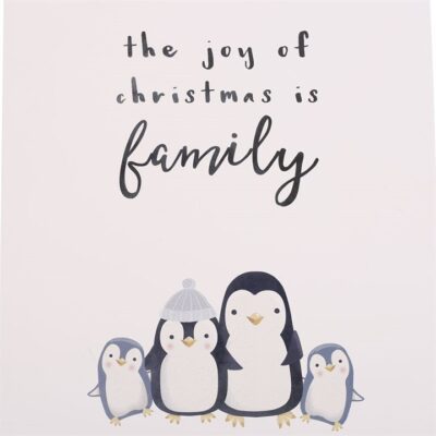 Alternative view of Joy of Christmas Penguin Family Hanging Sign