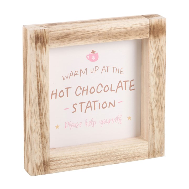 Hot Chocolate Station Wooden Frame Sign - Image 2