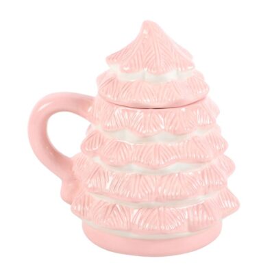 Alternative view of Pink Christmas Tree Shaped Mug