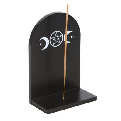 Alternative view of Black Triple Moon Incense Holder Shelf