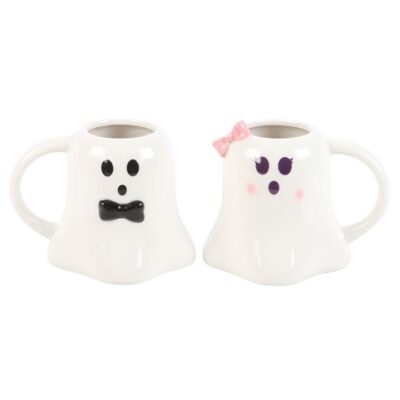 Alternative view of Mr and Mrs Boo Ghost Shaped Mug Set