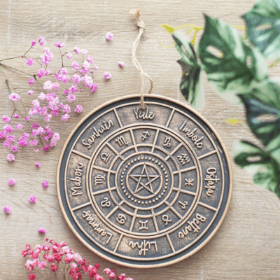 Bronze Wheel of the Year Hanging Terracotta Plaque