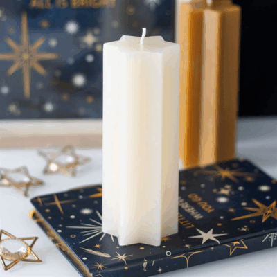 Cream Starry Night Star Shaped Taper Candle