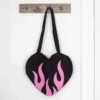 Burning Heart Satin Tote Bag