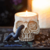 Skull Tealight Holder with Snake