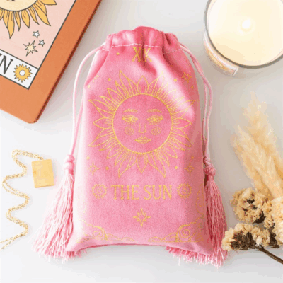 The Sun Vintage Tarot Velvet Drawstring Bag