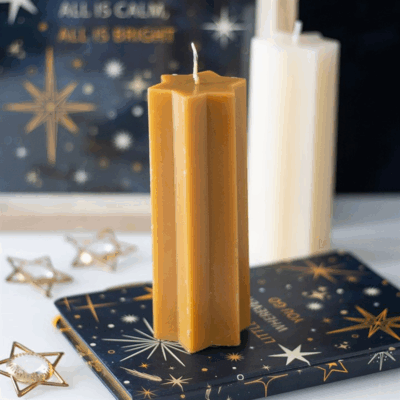 Gold Starry Night Star Shaped Taper Candle