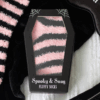 Pink and Black Striped Socks in Coffin Gift Box