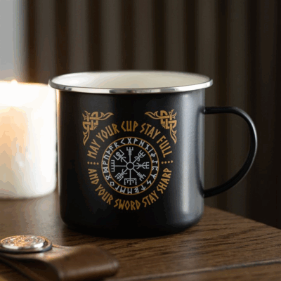 Viking Compass Enamel Mug