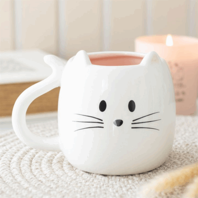 White Cat Shaped Mug